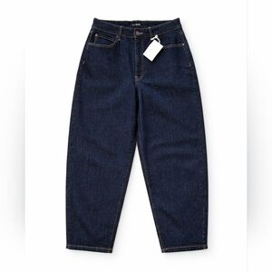 Free Assembly Barrel Leg Jeans Women Size 12 Indigo Rinse Dark Wash NWT.